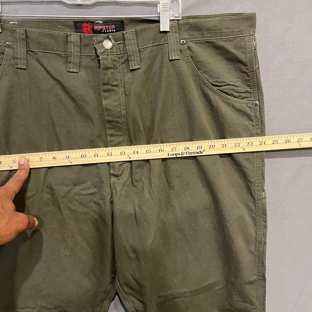 Wrangler Riggs Workwear Pants Mens 44x30 Green Ripstop Carpenter Utility 3W020LD - Picture 6 of 9